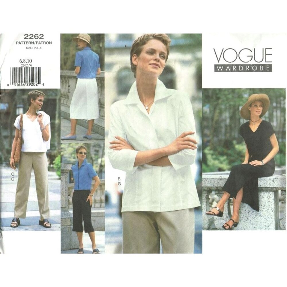 Vogue Sewing Pattern 2262 Jacket Dress Top Skirt‎ Pants Misses Size 6-10
